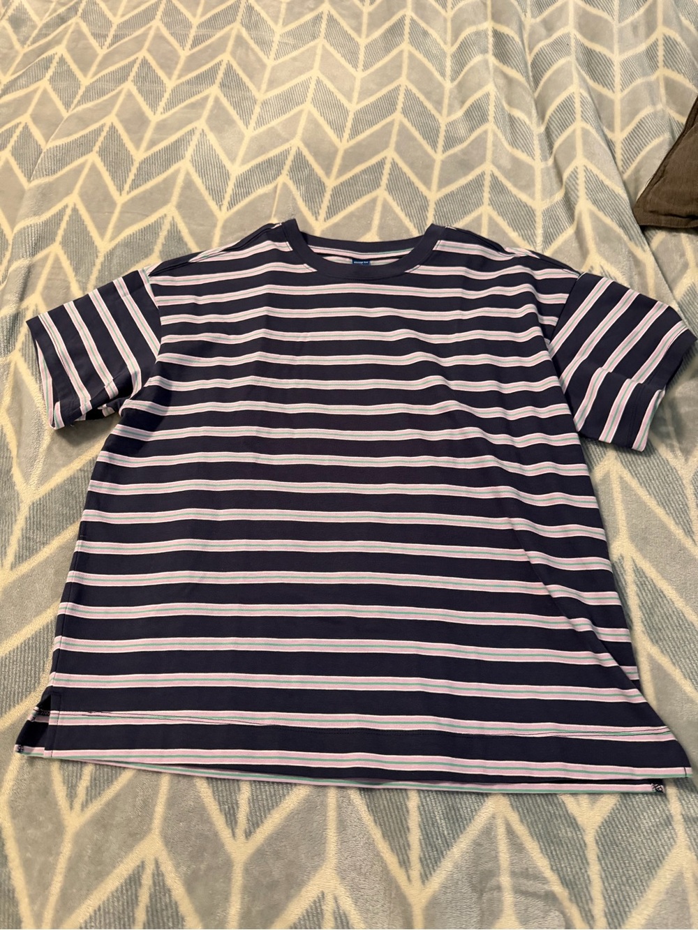Navy & Light Pink Striped Tee